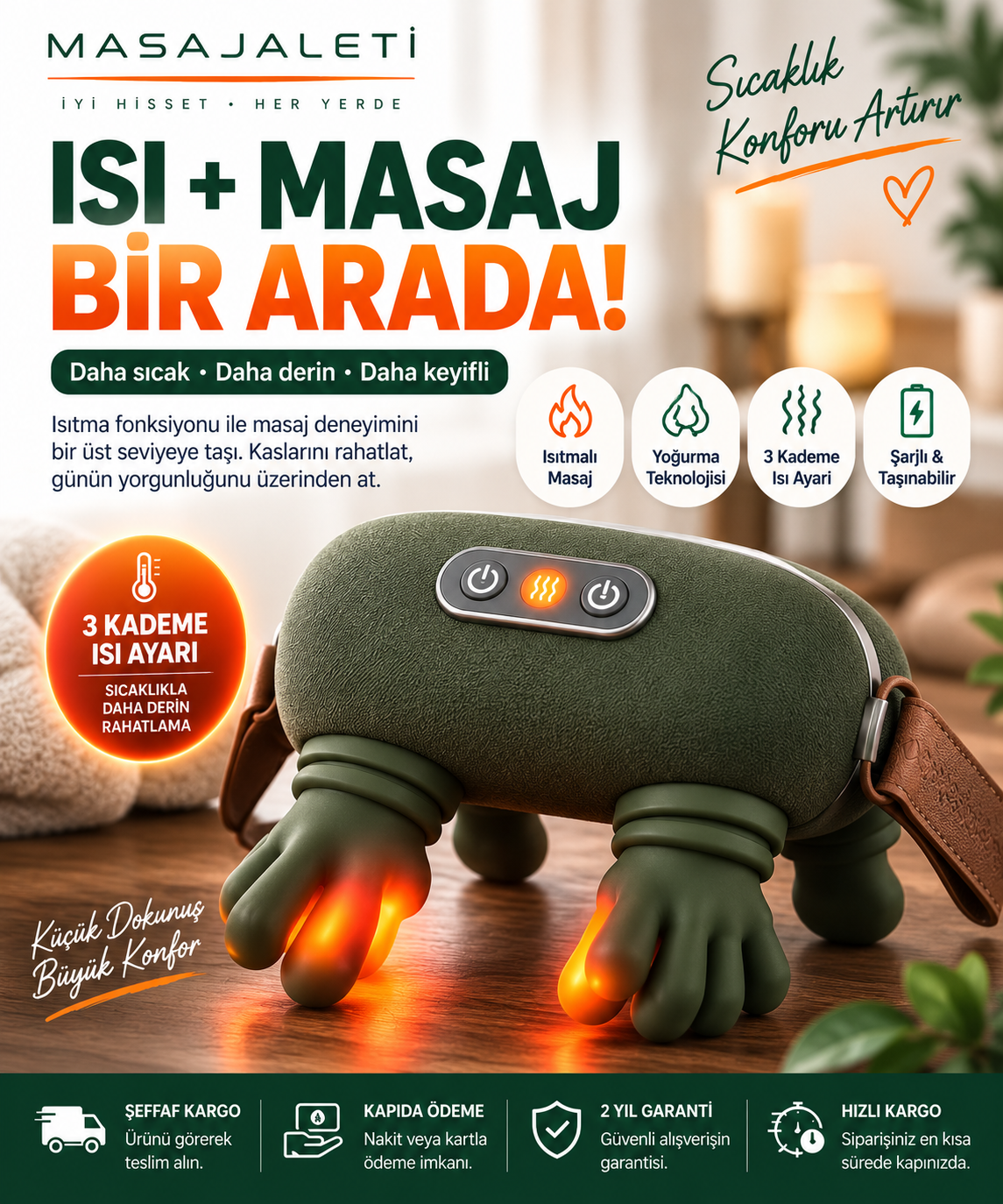 Şarjlı Masaj Aleti — yoğurma etkisi